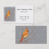 Carte De Visite Cardinal sur la peinture de branche - Art original (Devant / Derrière)