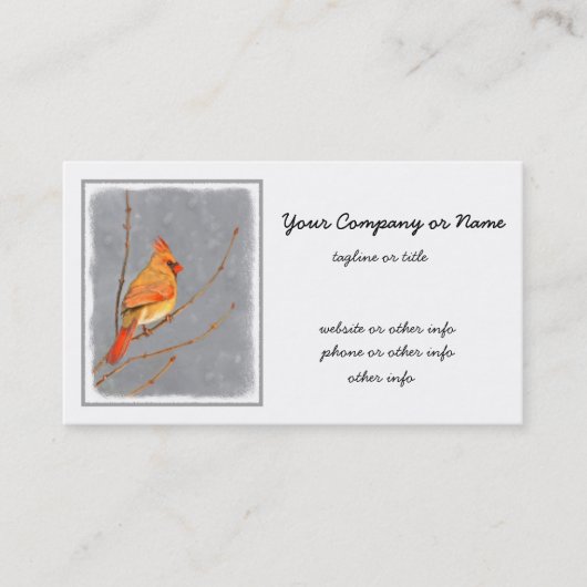 Carte De Visite Cardinal sur la peinture de branche - Art original (Devant)