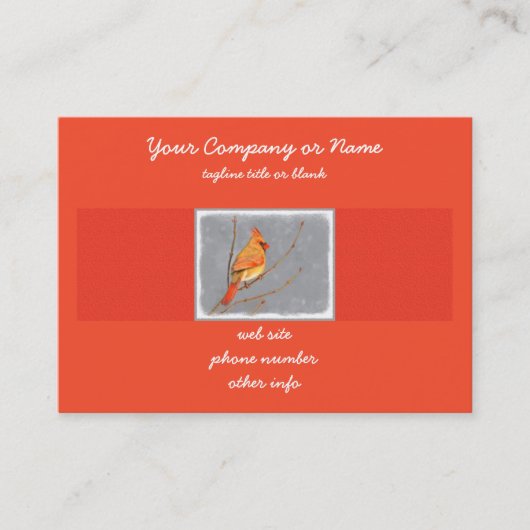 Carte De Visite Cardinal sur la peinture de branche - Art original (Devant)