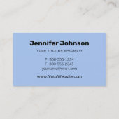 Carte De Visite Cardinaux et maison d'oiseaux bleue (Dos)