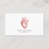 Carte De Visite Cardiologist Doctor Anatomical Heart Illustration (Devant)