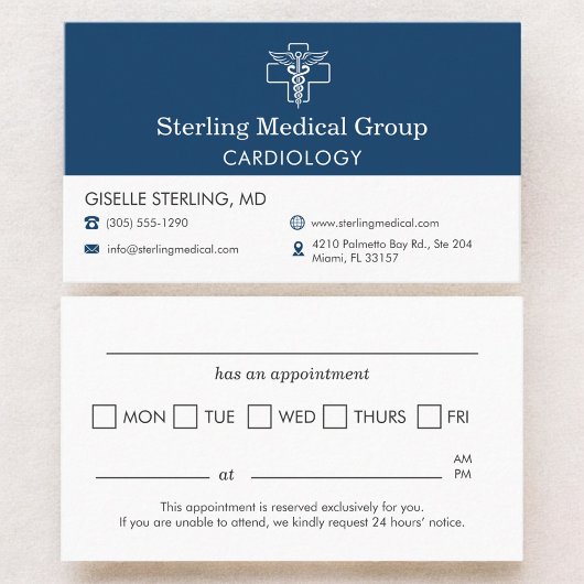 Carte De Visite Cardiologist Doctor Office Appointment