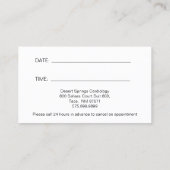 Carte De Visite Cardiologiste - Affaires Et Nomination (Dos)