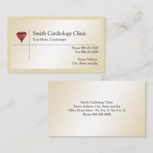 Carte de visite cardiologue (Devant / Derrière)
