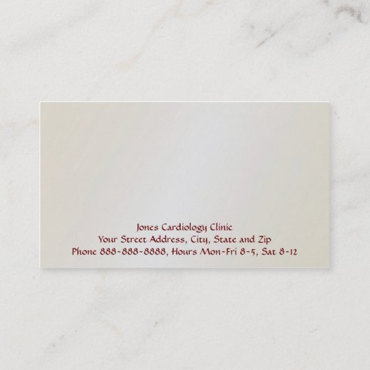 Carte de visite cardiologue (Dos)