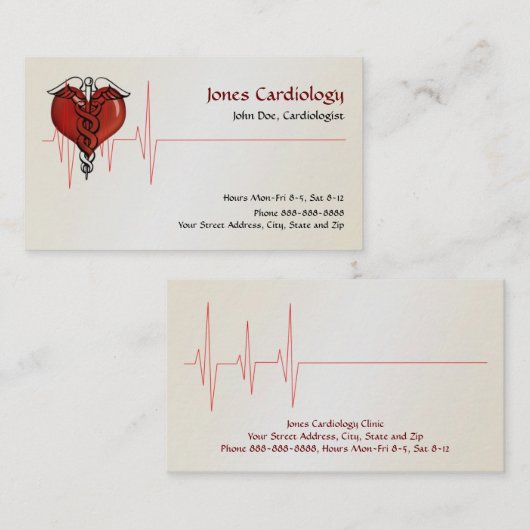 Carte de visite cardiologue (Devant / Derrière)