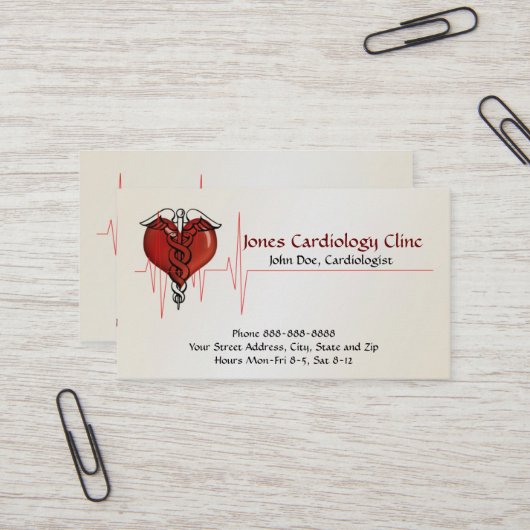 Carte de visite cardiologue (Devant/Arrière en situation)