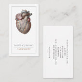 Carte De Visite Cardiologue cardiaque anatomique (Devant / Derrière)