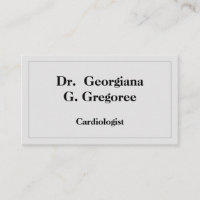 Carte de visite cardiologue de base et minimaliste