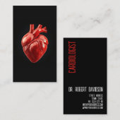 Carte De Visite Cardiologue Docteur en Coeur Modern Bold (Devant / Derrière)
