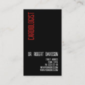 Carte De Visite Cardiologue Docteur en Coeur Modern Bold (Dos)