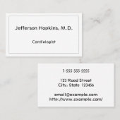 Carte de visite Cardiologue propre (Devant / Derrière)