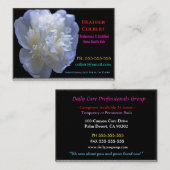 Carte De Visite Caregider Sincere Trust Floral Professionnel (Devant / Derrière)