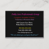 Carte De Visite Caregider Sincere Trust Floral Professionnel (Dos)