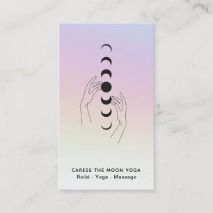 Carte De Visite *~* Caresse Arc En Ciel La Lune Phase Les Mains Cé