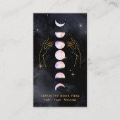 Carte De Visite *~* Caresser La Lune OPAL Phases + Mains Céleste (Devant)