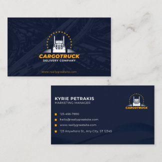 Carte De Visite Cargo Trucking & Logistics Modern Navy Gold Busine
