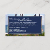 Carte De Visite Caribbean Beach, Travel & Tourism (Dos)