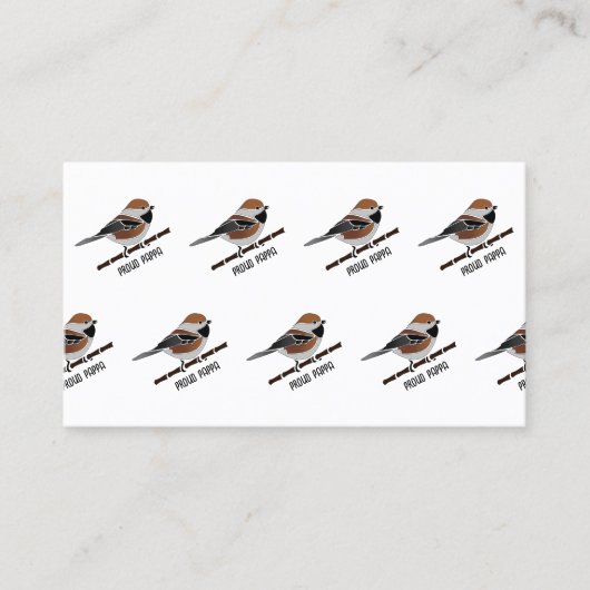 Carte De Visite Caricature adorable boréale pour oiseaux de poule (Devant)