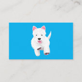 Carte De Visite Caricature blanche de terrier de l'ouest (Dos)