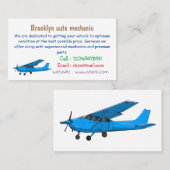 Carte De Visite Caricature d'avion à voilure fixe (Devant / Derrière)