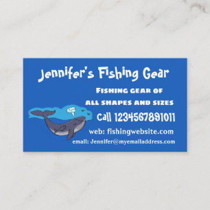 Carte De Visite Caricature de baleine mignonne et de baleine de ve