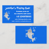 Carte De Visite Caricature de bulles de narval joyeux (Devant / Derrière)