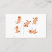 Carte De Visite Caricature de cacahuètes joyeux sautillant (Dos)