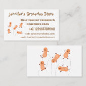 Carte De Visite Caricature de cacahuètes joyeux sautillant (Devant / Derrière)