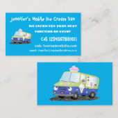 Carte De Visite Caricature de camion de glace joli (Devant / Derrière)