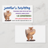Carte De Visite Caricature de chipmunk à grosses joues mignonnes (Devant / Derrière)
