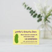 Carte De Visite Caricature de cornichon joyeux (Debout devant)