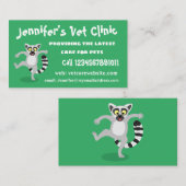 Carte De Visite Caricature de danse lémurienne en anneau mignon (Devant / Derrière)