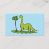 Carte De Visite Caricature de dinosaure de brontosaurus vert migno (Dos)