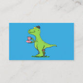 Carte De Visite Caricature de dinosaure vert t rex (Dos)