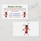 Carte De Visite Caricature de fourmi rouge joyeux (Devant / Derrière)