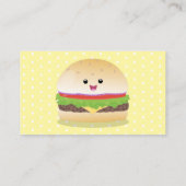 Carte De Visite Caricature de hamburger kawaii joyeux (Dos)