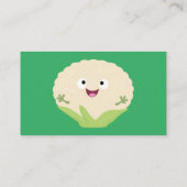 Carte De Visite Caricature de légume de chou-fleur joyeux (Dos)