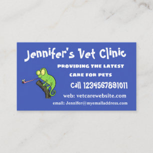 Carte De Visite Caricature de lézard de caméléon vert joyeux