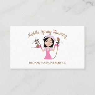 Carte De Visite Caricature de maquillage de bronzage fillette mobi