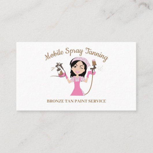 Carte De Visite Caricature de maquillage de bronzage fillette mobi (Devant)