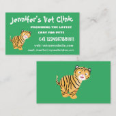 Carte De Visite Caricature de petit tigre joyeux (Devant / Derrière)
