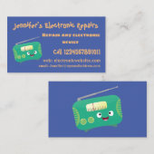 Carte De Visite Caricature de radio rétro amusante (Devant / Derrière)