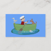 Carte De Visite Caricature de voilier et de canot à rames garçon m (Dos)