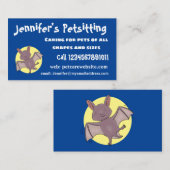 Carte De Visite Caricature de vol de chauve-souris (Devant / Derrière)