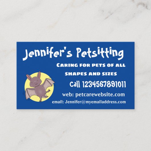 Carte De Visite Caricature de vol de chauve-souris (Devant)