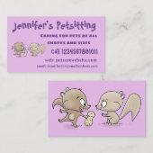 Carte De Visite Caricature d'écureuils marrants (Devant / Derrière)