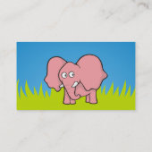 Carte De Visite Caricature d'éléphant rose (Dos)