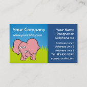 Carte De Visite Caricature d'éléphant rose (Devant)