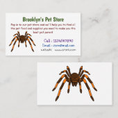 Carte De Visite Caricature déplaisante de tarantule brun et orange (Devant / Derrière)